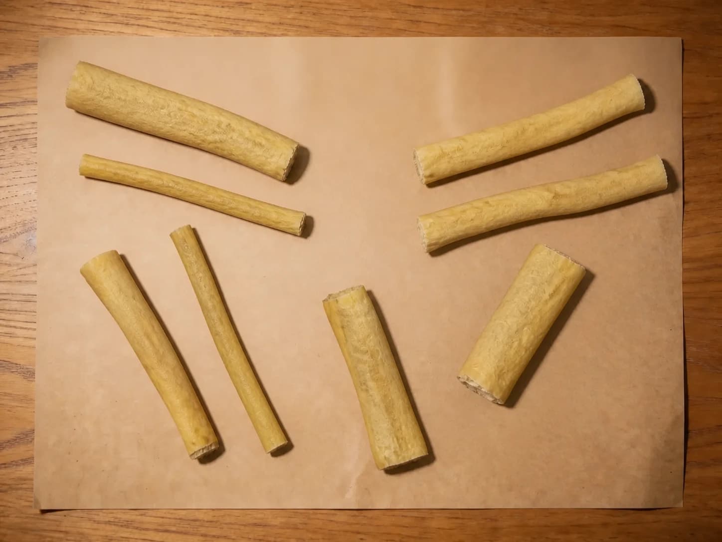 Stillleben aus Kausticks, Talern und Schweineohren